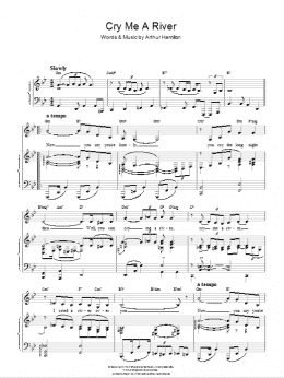 page one of Cry Me A River (Easy Piano)