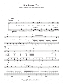 page one of She Loves You (Lead Sheet / Fake Book)