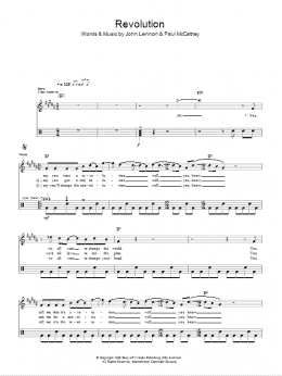 page one of Revolution (Lead Sheet / Fake Book)