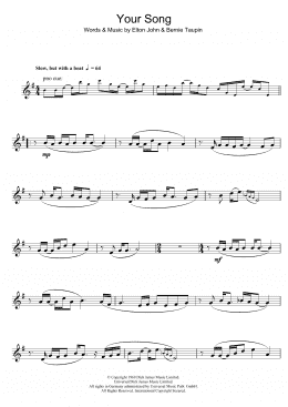 page one of Your Song (Clarinet Solo)