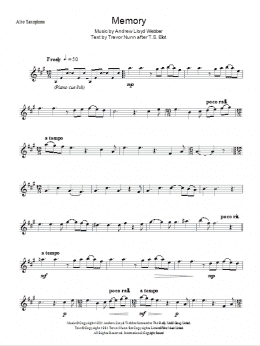 page one of Memory (from Cats) (Lead Sheet / Fake Book)