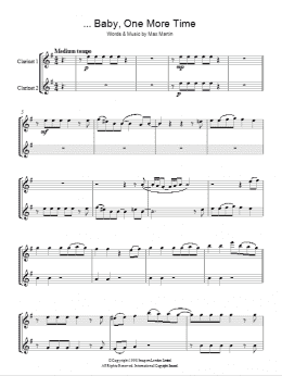 page one of ...Baby One More Time (Lead Sheet / Fake Book)