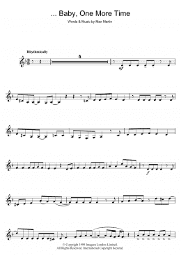 page one of ...Baby One More Time (Clarinet Solo)