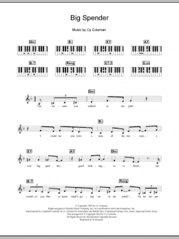 page one of Big Spender (Piano Chords/Lyrics)