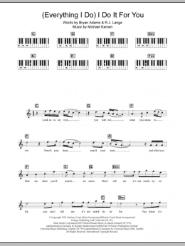 page one of (Everything I Do) I Do It For You (Piano Chords/Lyrics)