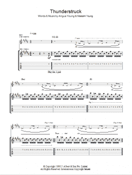 page one of Thunderstruck (Guitar Tab)