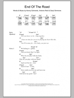 page one of End Of The Road (Guitar Chords/Lyrics)