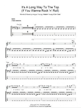 page one of It's A Long Way To The Top (If You Wanna Rock 'N' Roll) (Bass Guitar Tab)