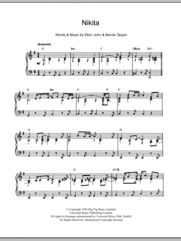 page one of Nikita (Piano Solo)