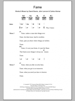 page one of Fame (Guitar Chords/Lyrics)