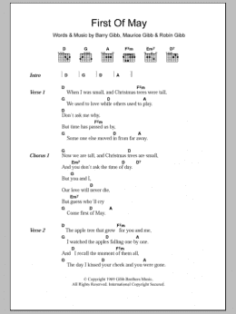 page one of First Of May (Guitar Chords/Lyrics)