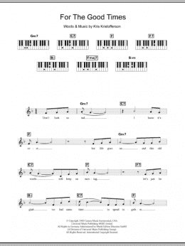 page one of For The Good Times (Piano Chords/Lyrics)