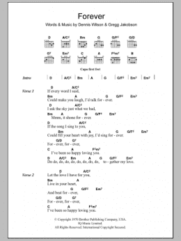 page one of Forever (Guitar Chords/Lyrics)