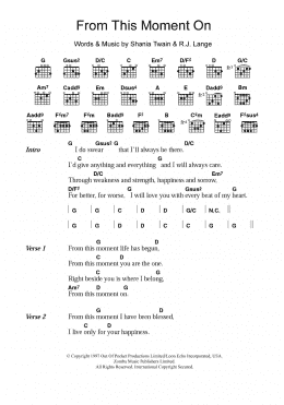 page one of From This Moment On (Guitar Chords/Lyrics)