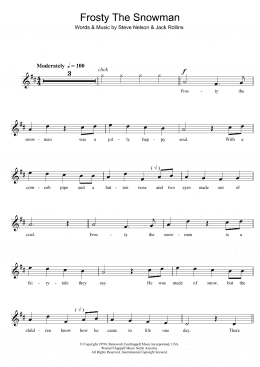 page one of Frosty The Snowman (Clarinet Solo)