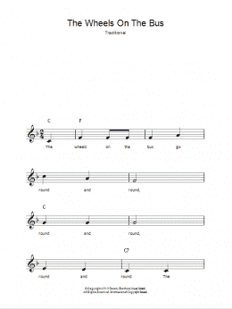 page one of The Wheels On The Bus (Lead Sheet / Fake Book)