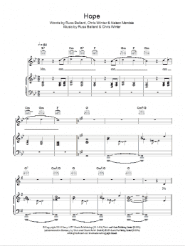 page one of Hope (Piano, Vocal & Guitar Chords)