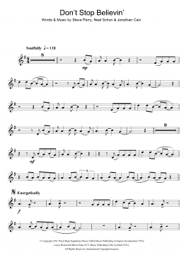 page one of Don't Stop Believin' (Clarinet Solo)