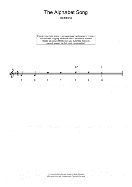 page one of Alphabet Song (Lead Sheet / Fake Book)