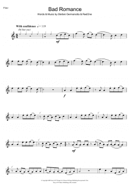 page one of Bad Romance (Flute Solo)