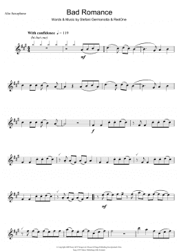 page one of Bad Romance (Alto Sax Solo)