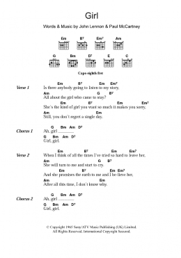 page one of Girl (Guitar Chords/Lyrics)