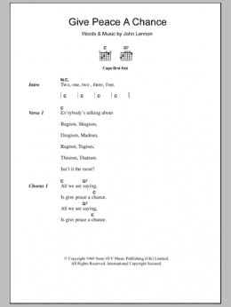 page one of Give Peace A Chance (Guitar Chords/Lyrics)