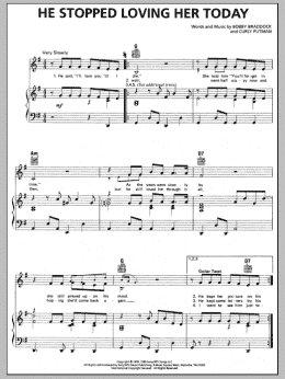 page one of He Stopped Loving Her Today (Piano, Vocal & Guitar Chords (Right-Hand Melody))