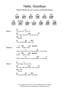 page one of Hello, Goodbye (Guitar Chords/Lyrics)