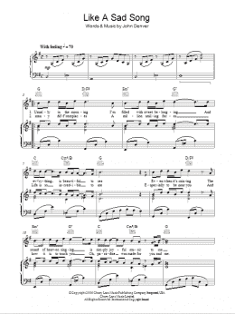 page one of Like A Sad Song (Piano, Vocal & Guitar Chords)