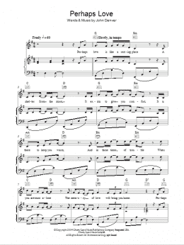 page one of Perhaps Love (Piano, Vocal & Guitar Chords (Right-Hand Melody))