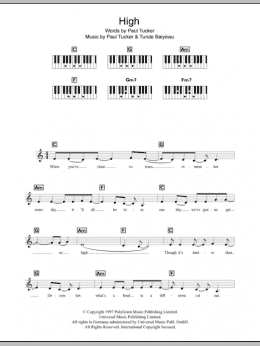 page one of High (Piano Chords/Lyrics)