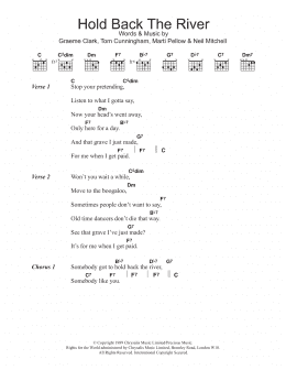 page one of Hold Back The River (Guitar Chords/Lyrics)