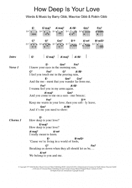 page one of How Deep Is Your Love (Guitar Chords/Lyrics)