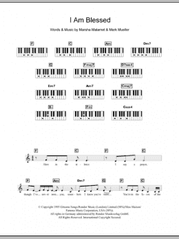 page one of I Am Blessed (Piano Chords/Lyrics)