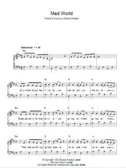 Mad World Sheet music for Piano (Solo)