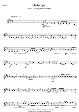 page one of Hallelujah (Clarinet Solo)