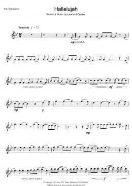 page one of Hallelujah (Alto Sax Solo)