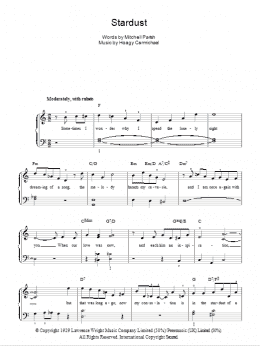 page one of Stardust (Easy Piano)