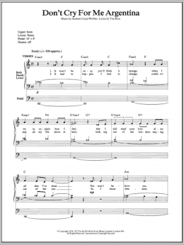 page one of Don't Cry For Me Argentina (Organ)