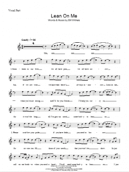 page one of Lean On Me (Lead Sheet / Fake Book)