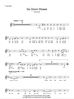 page one of Go Down Moses (Lead Sheet / Fake Book)