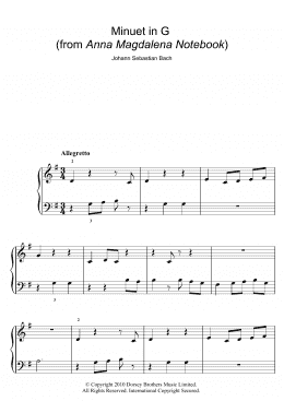 page one of Minuet In G (5-Finger Piano)