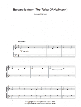 page one of Barcarolle (from The Tales Of Hoffmann) (Easy Piano)