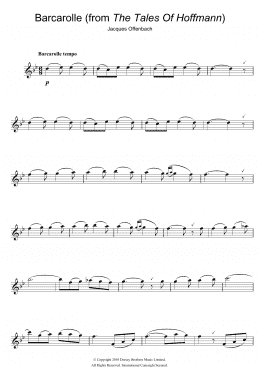 page one of Barcarolle (from The Tales Of Hoffmann) (Alto Sax Solo)