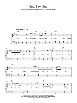 page one of Say Say Say (Easy Piano)