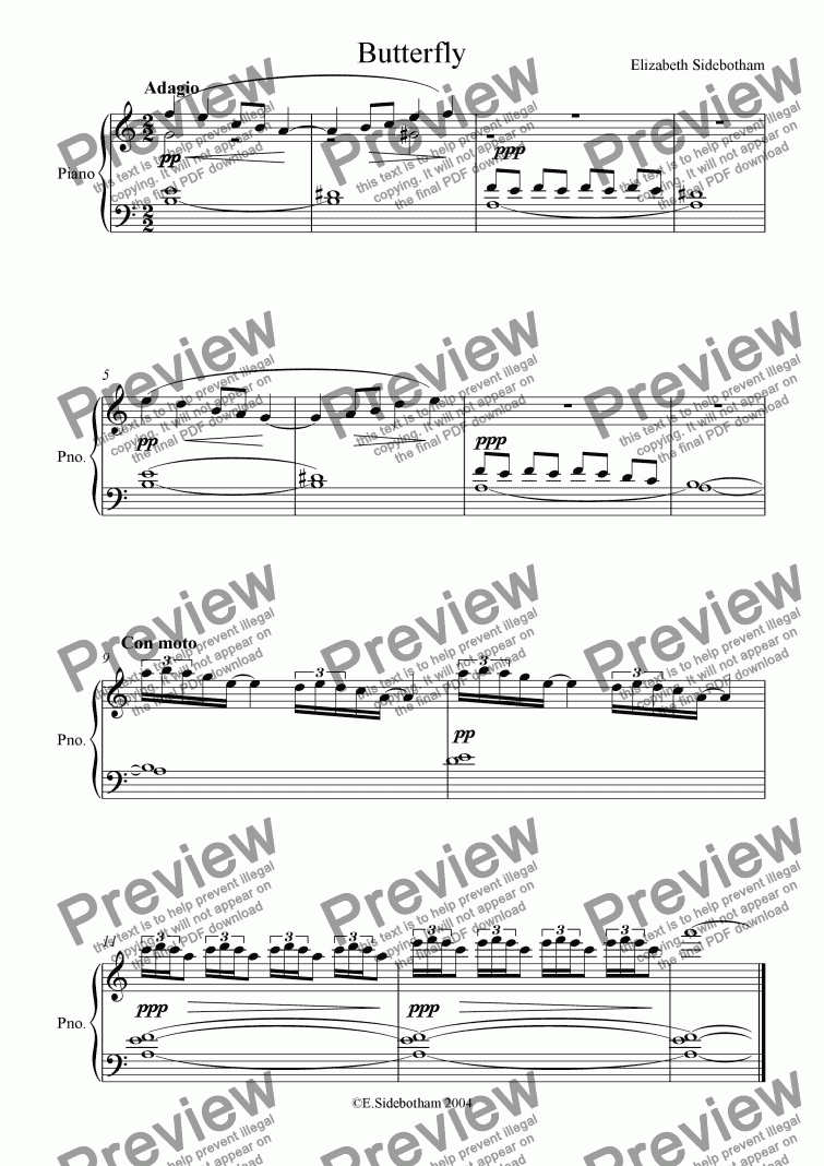 Butterfly - Download Sheet Music PDF File