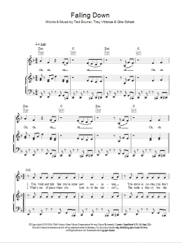 page one of Falling Down (Piano, Vocal & Guitar Chords)