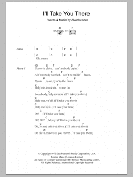 page one of I'll Take You There (Guitar Chords/Lyrics)