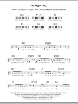 page one of I'm With You (Piano Chords/Lyrics)